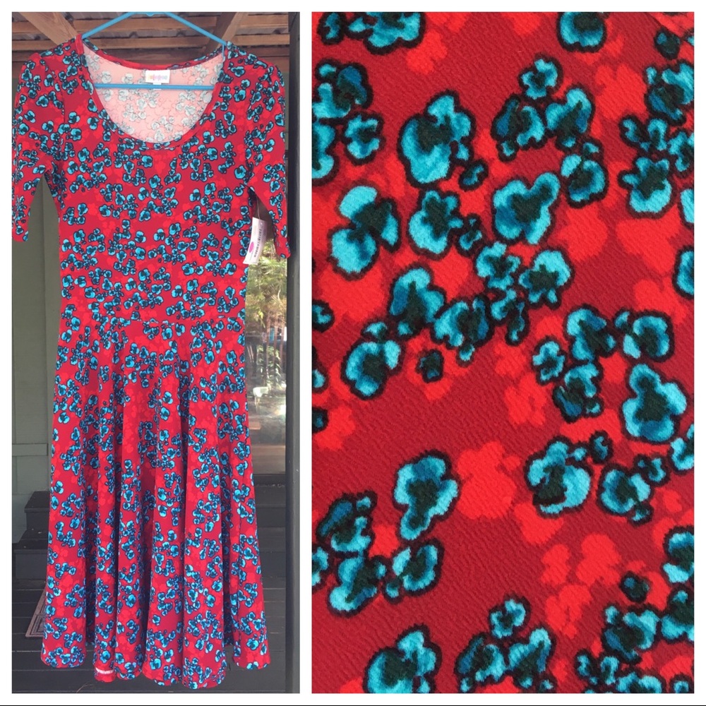 LuLaRoe Nicole Floral Dress NWT